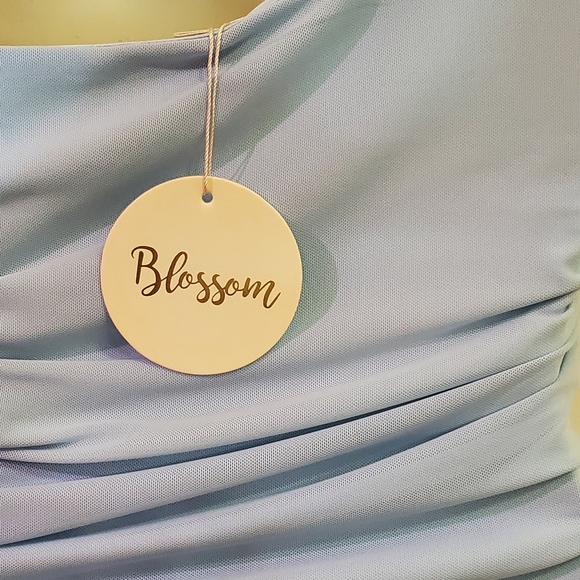 Blossom Sky Blue One Shoulder Ruched Midi Dress, UK 12/US 8, NWT - Picture 16 of 16